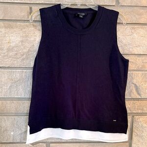 Tommy Hilfiger Navy and White Tank Top
